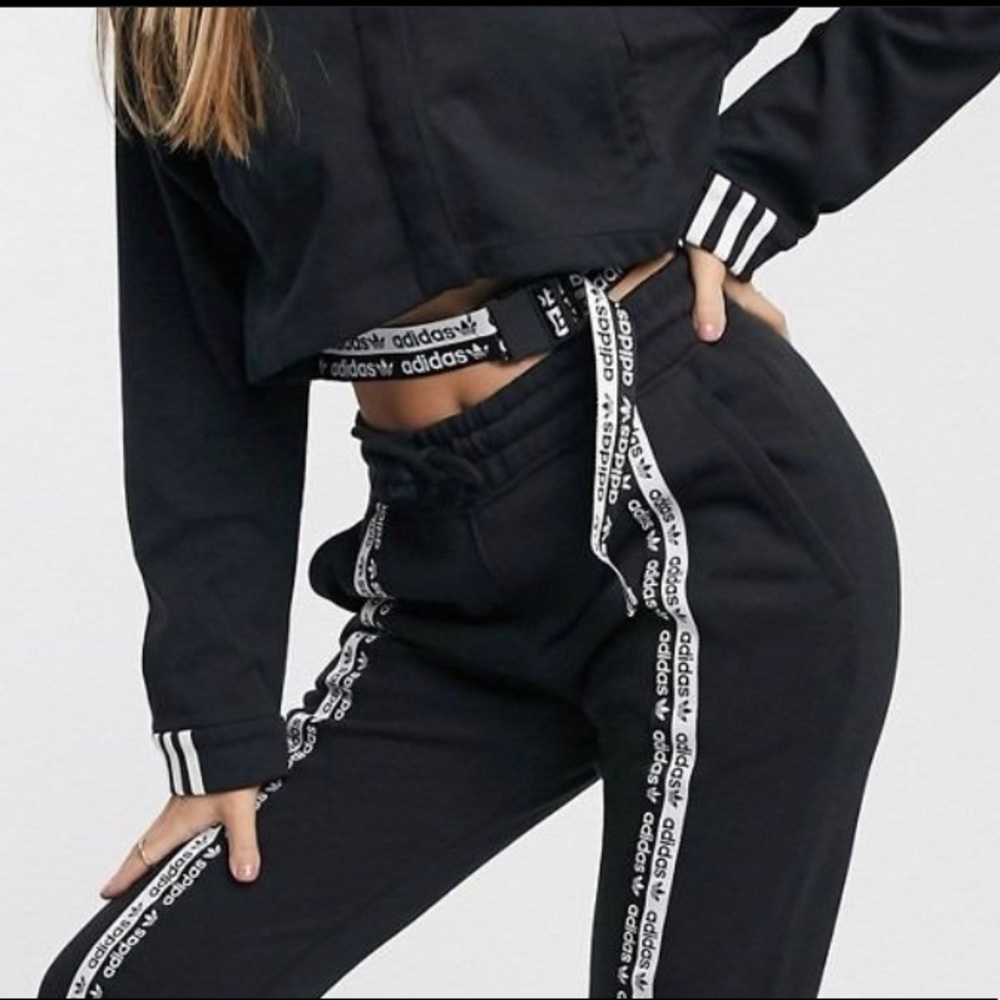 ISO adidas cropped/belted sweatshirt